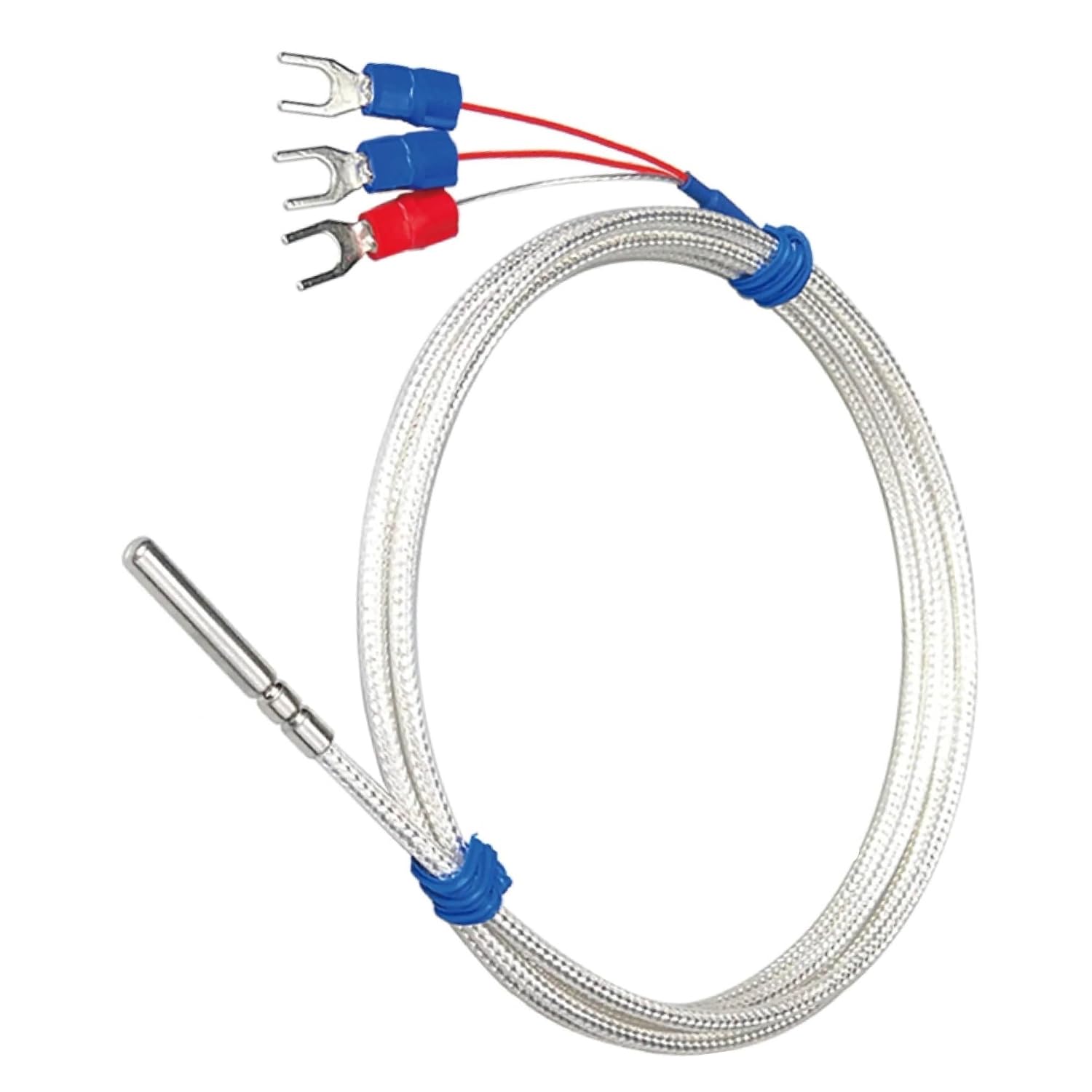 Sensor PT100 Temperature Sensor, RTD Temperature Probe Platinum Resistance Thermometer PT100 RTD Industrial(0.5m-PT100)