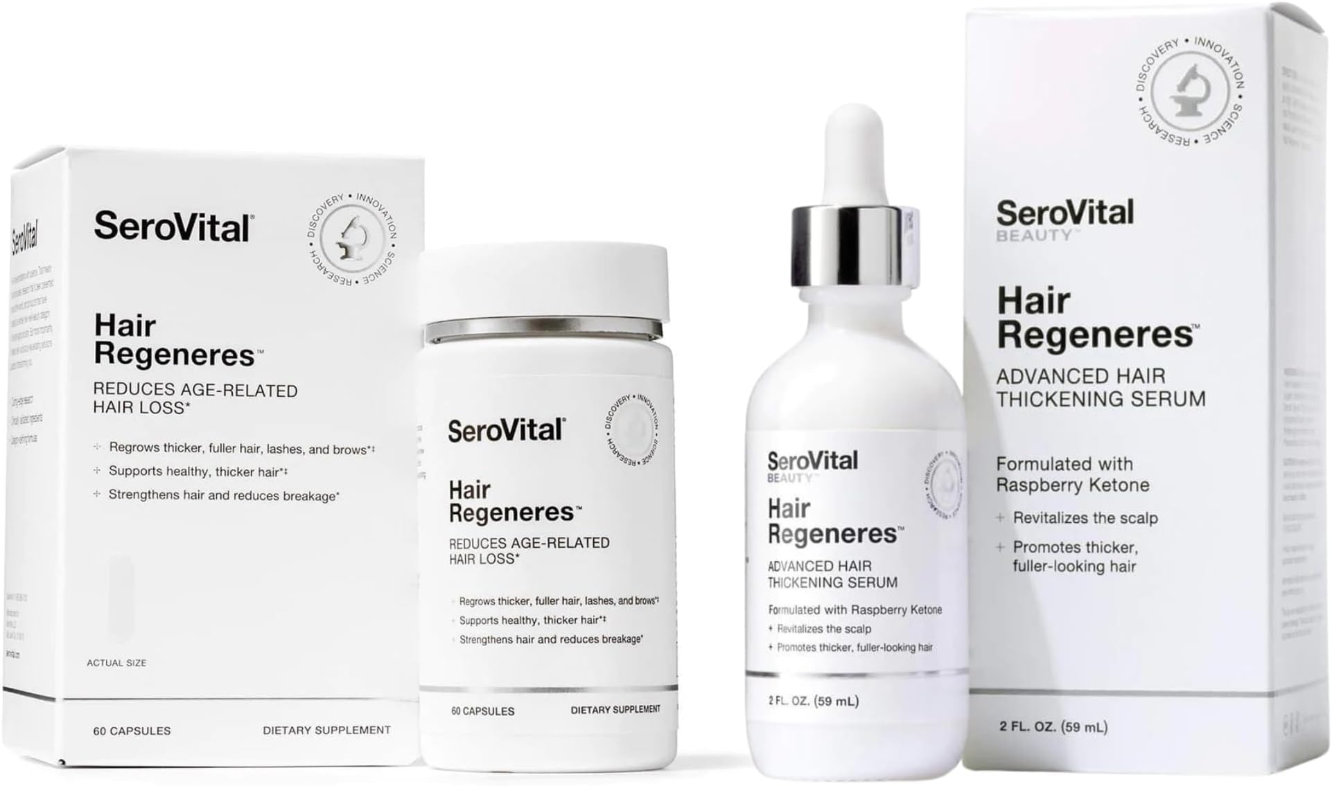 SerovitalHair Health Bundle โ Supplement & Serum Formulated for Women Seeking Enhanced Hair Growth - Thicker, Strengthened Hair, Increased Scalp Coverage- For Age-Related Hair Loss
