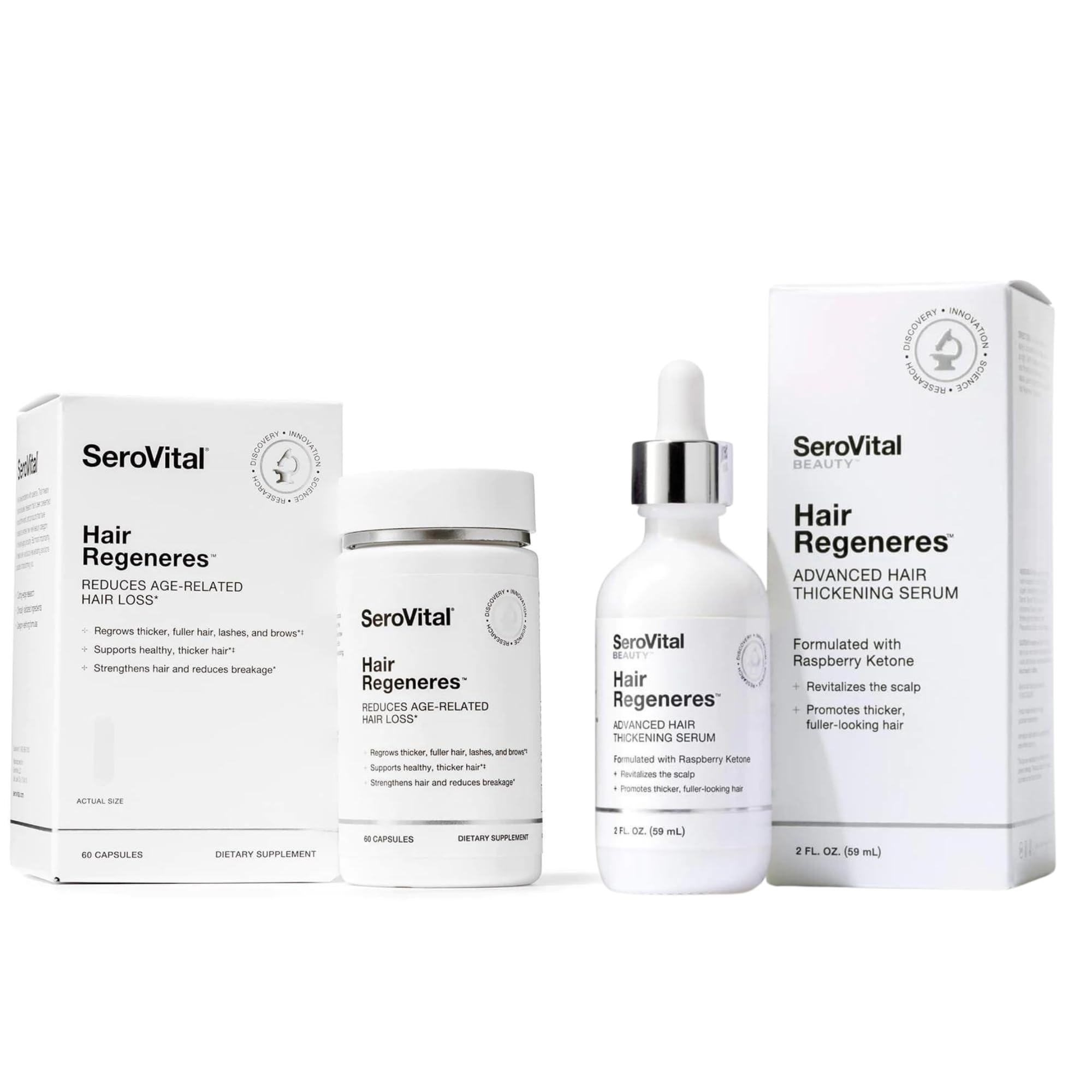 SerovitalHair Health Bundle – Supplement & Serum Formulated for Women Seeking Enhanced Hair Growth - Thicker, Strengthened Hair, Increased Scalp Coverage- For Age-Related Hair Loss