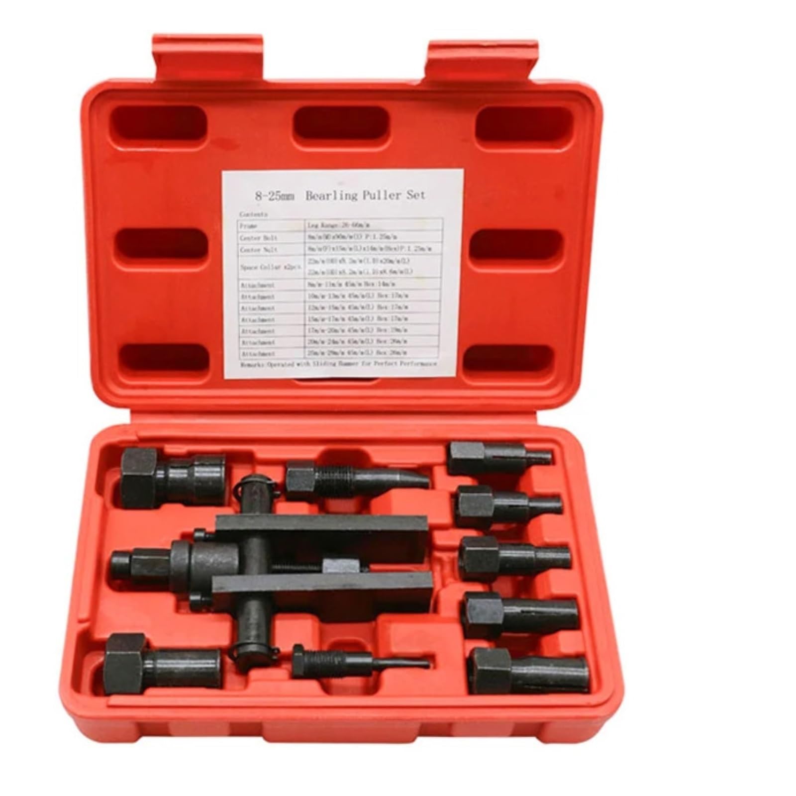 Extractor de Volante Motor Extractor de cojinetes práctico, Herramienta de extracción de cojinetes de Motocicleta con Caja, Kits de Extractor de cojinetes internos, 10 Uds.