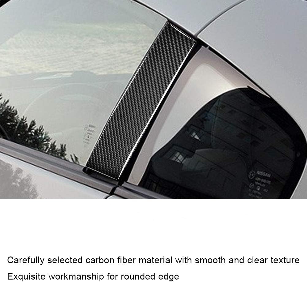 Acouto Car B Pillar Covers 2pcs B Pillar Trim Carbon Fiber Exterior Door B Pillar Cover Decor Fit for 350Z Coupe 2003‑2009