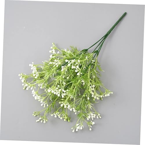 Miniatura 4 de IMIKEYA 4 piezas de decoración de hojas de Xiaoxueguo simuladas, decoraciones de mesa de boda, eucalipto artificial, flores artificiales a granel,