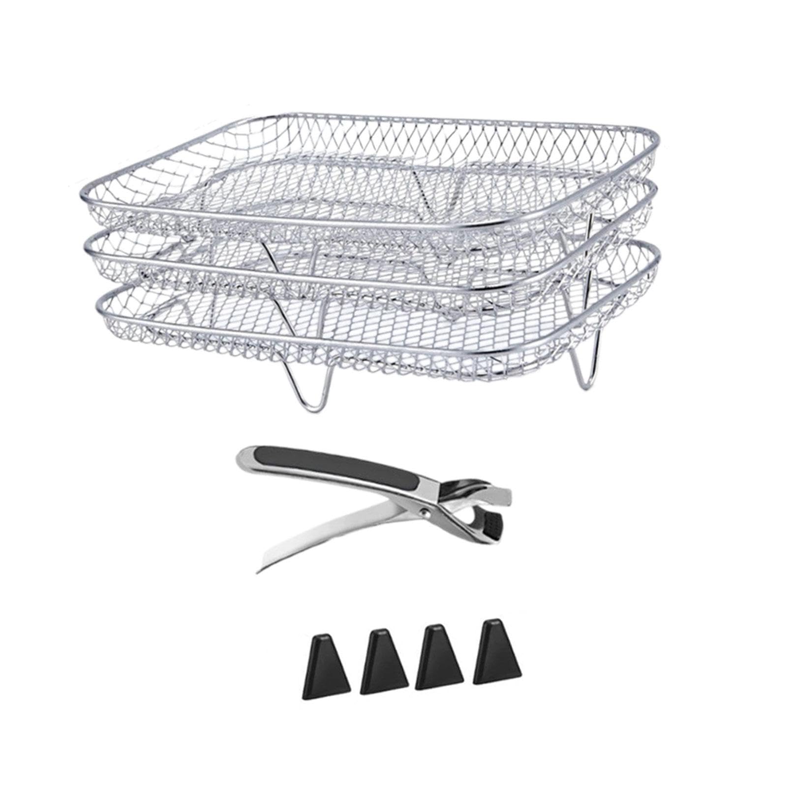 Rejilla para Freidora de Aire Accesorios para Freidora de Aire Cesta para Hornear Bandeja Multiusos para Horno Parrilla Repuesto para Freidora, rectángulo