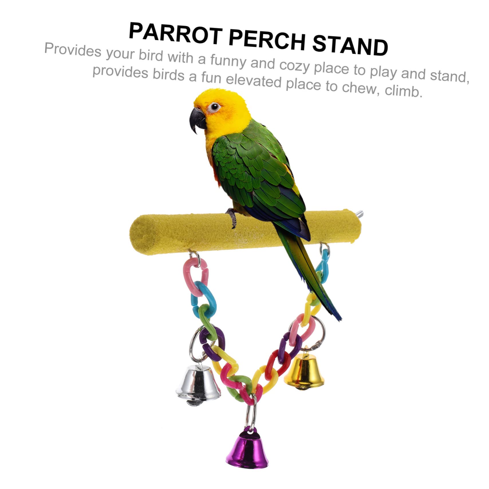 Sosoport 1pc Parrot Standing Pole Bird Play Stand for Exercise Grooming Sturdy Perch Stick for Claw Grinding for Indoor Playtime Foot Health