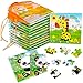 SANNIX 12 Pack Jigsaw Puzzles for Toddlers Wooden Animals Jigsaw Puzzles 9 pcs with 12 Organize Bags for Kids Ages 2 3 4 5 Preschool Educational Puzzles Learning Travel Toys for Boys and Girls