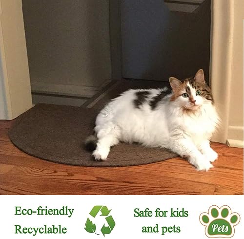 Miniatura 5 de Half Round Door Mat Entrance Rug Floor Mats, Waterproof Floor Mat Shoes Scraper Doormat, 18''x30'' Patio Rug Dirt Debris Mud Trapper Out Door Mat