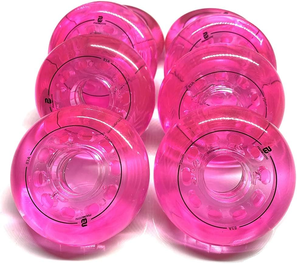 83A PU Wear Resist Inline Skate Replacement Wheels Without Bearings (Pack of 8) for Skate and Sliding Roller ice Hockey Size 70mm 68mm 64mm