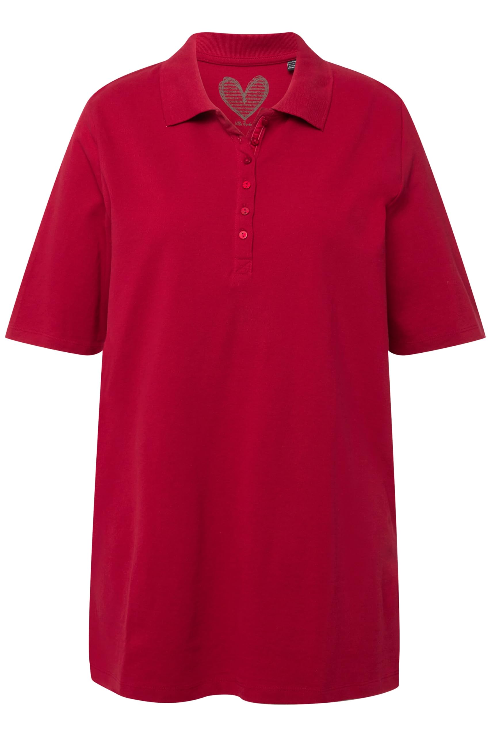 Ulla Popken Poloshirt Piqué Polokragen Samt-Knopfleiste Halbarm