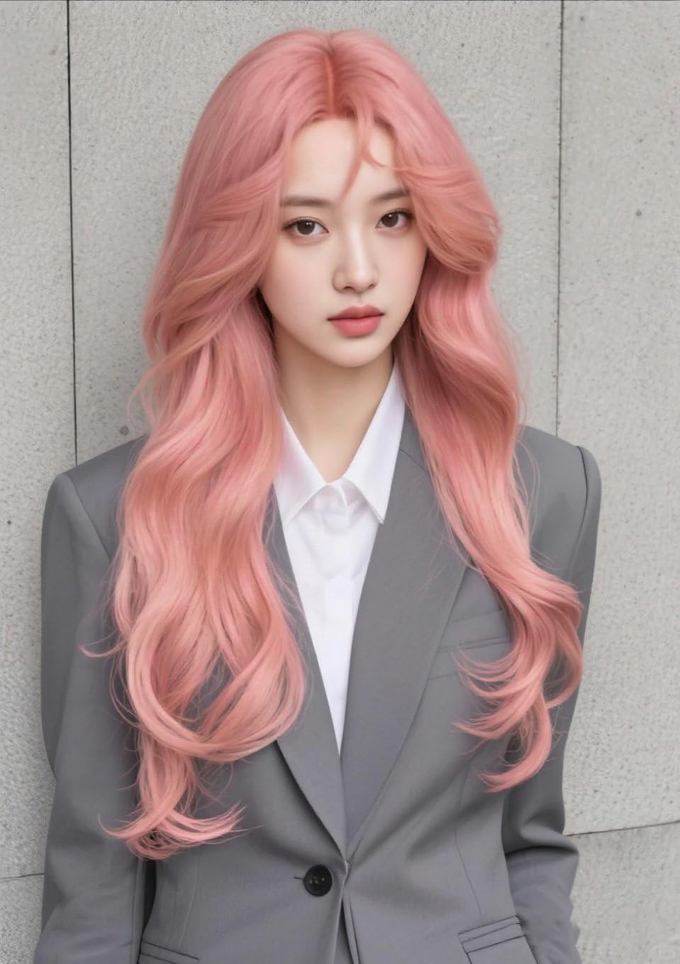 C-ZOFEK KiniOto Wigs Aya Osawa Wig Pink Anime Long Wavy Hair (Pink)