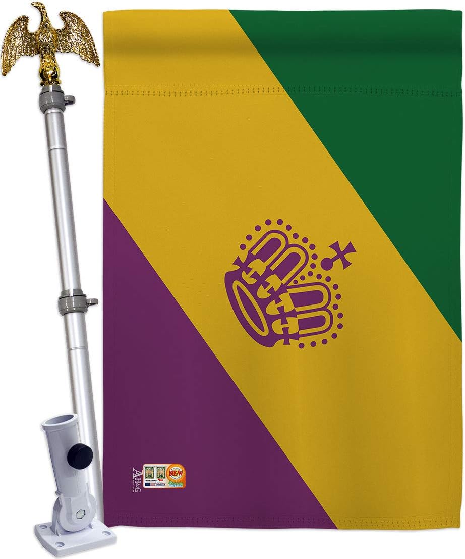 Mardi Gras House Flag Springtime Carnival Festival Masquerade Celebration Season Holiday French Small Decorative Gift Yard Banner Double-Sided Made In USA 28 X 40
