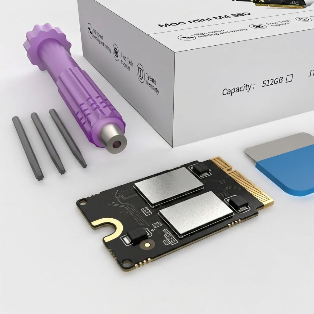 Mac mini M4 512GB SSD Upgrade – Internal NVMe Hard Drive Replacement Kit for Mac mini M4, DIY Storage Expansion Solution (512, GB)