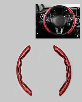 Steering Wheel Cover for BMW 1/2/3/4/5/7/X1/X3/X5/X6 Carbon Fiber Anti-slip Dirt-proof Grip Red