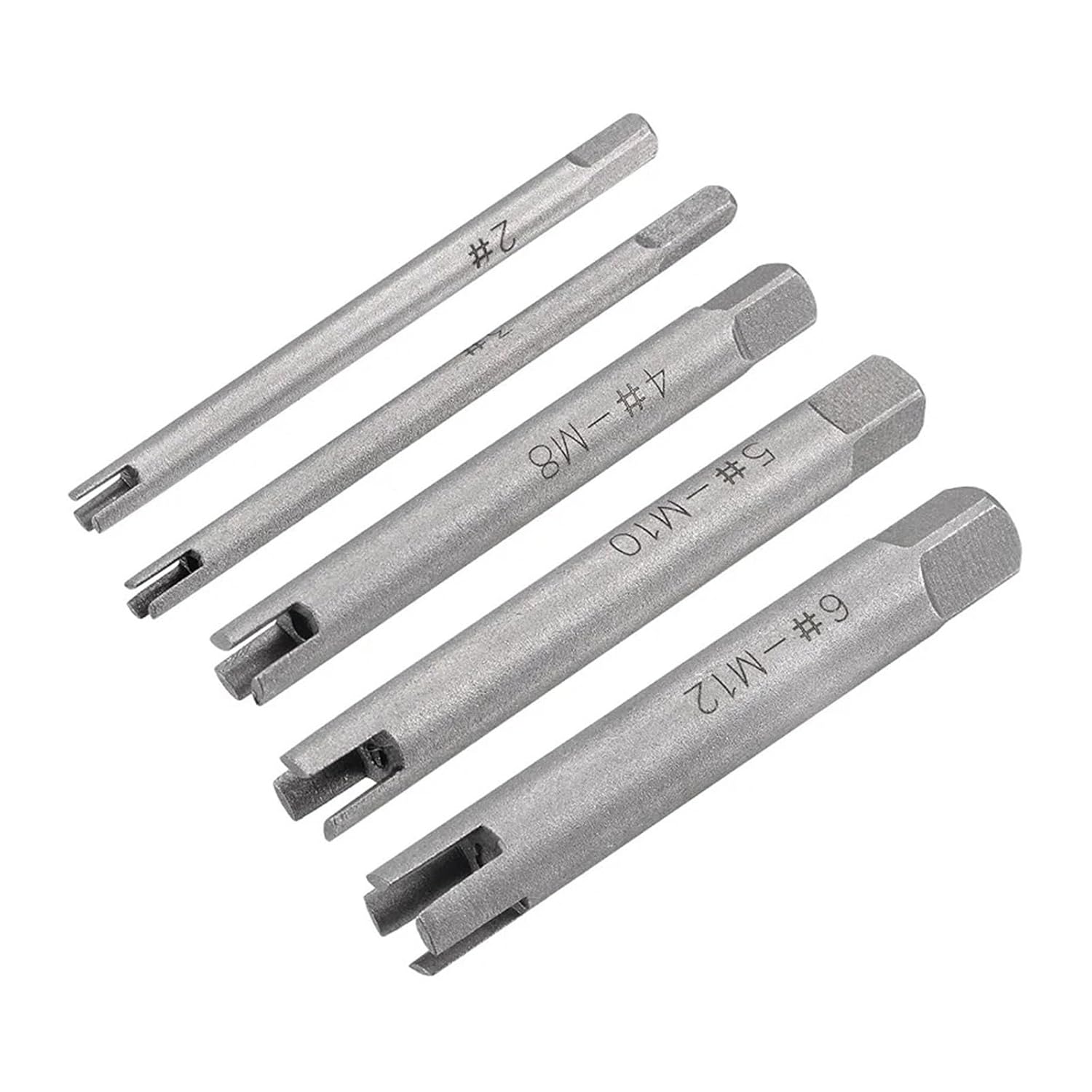 Broken Tap Extractor 5PCS M5-M12 Damaged Screw Tap Extractor Broken Remover Tool Thread Wire