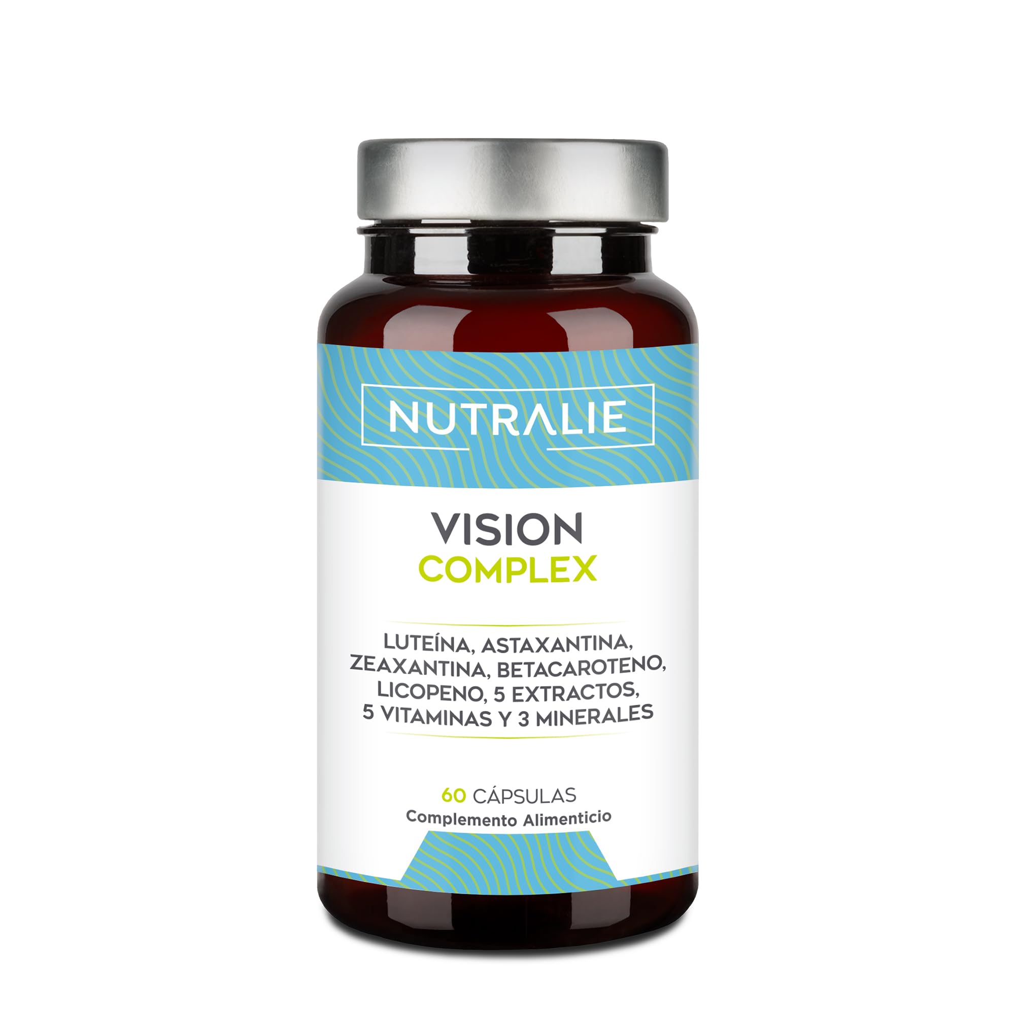 Vision Complex Luteína + Zeaxantina + Astaxantina - Vitaminas C E y A - Para Ojos - Complejo 18 Ingredientes con Zinc Selenio Cobre Licopeno + Tiamina Riboflavina - 60 Cápsulas Nutralie