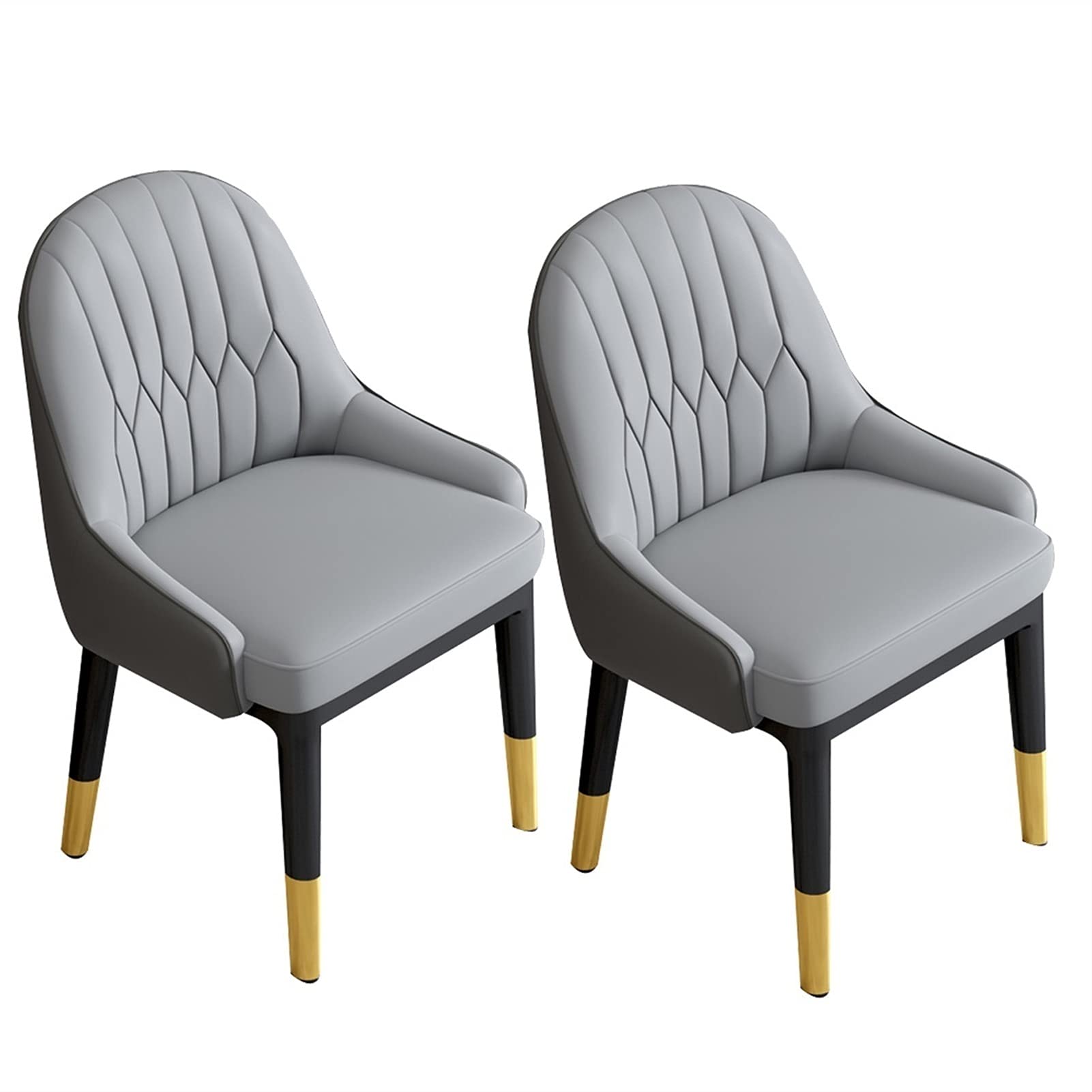 Chaise de salle à manger lot de 2 stühle moderne kunstleder dossier haut gris foncé