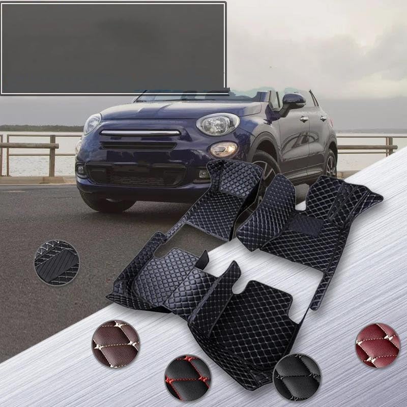 Tapis De Sol Feutre Pour Fiat 500X  2015-2024  - Tapis De Voiture Noir Dgs Autodywan