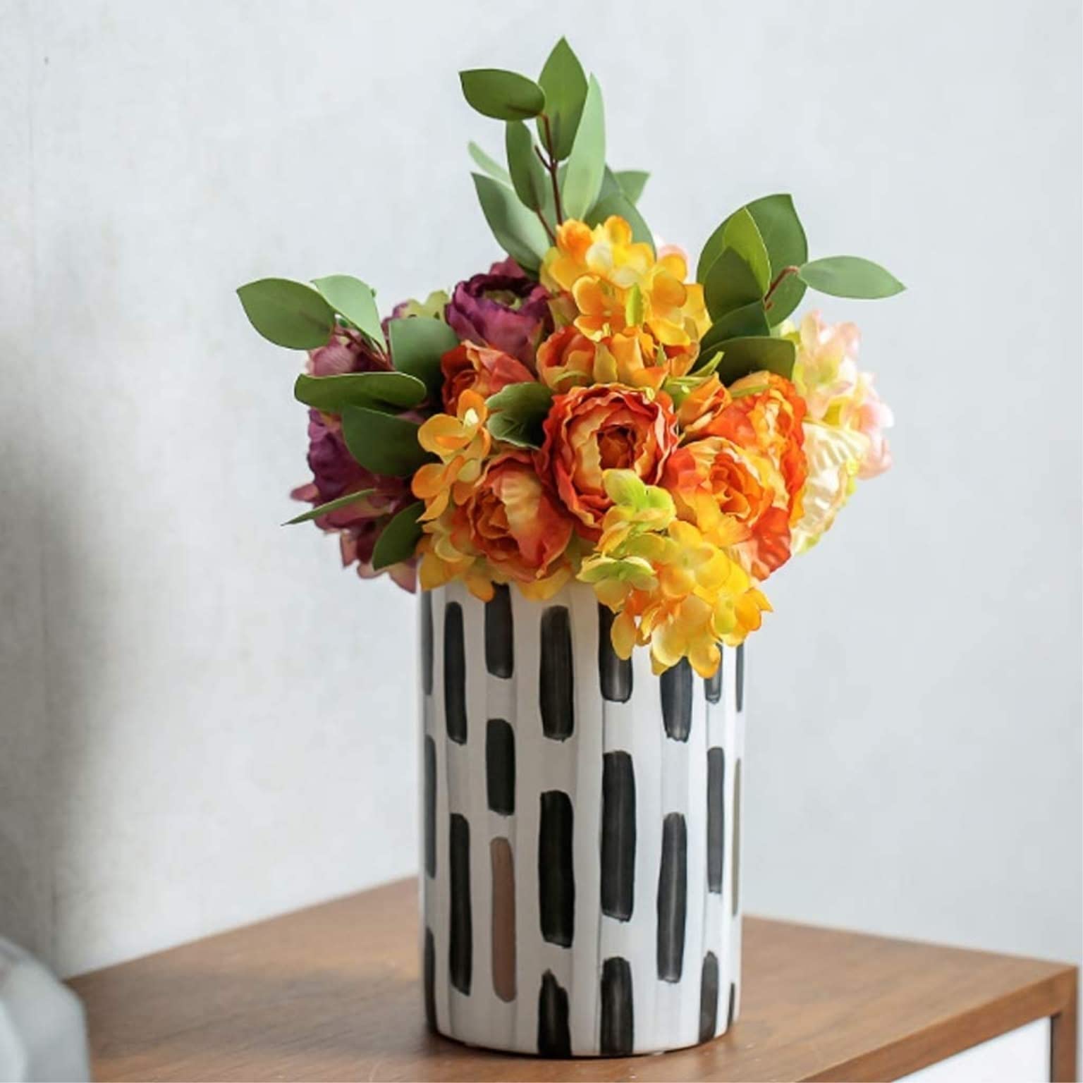 Künstliche Blumen Schöner Künstlicher Blumen-moderner Gefälschter Blumen-Blumenstrauß Mit Vasen-Set Heimdekoration Künstliche Blumen wie Echt