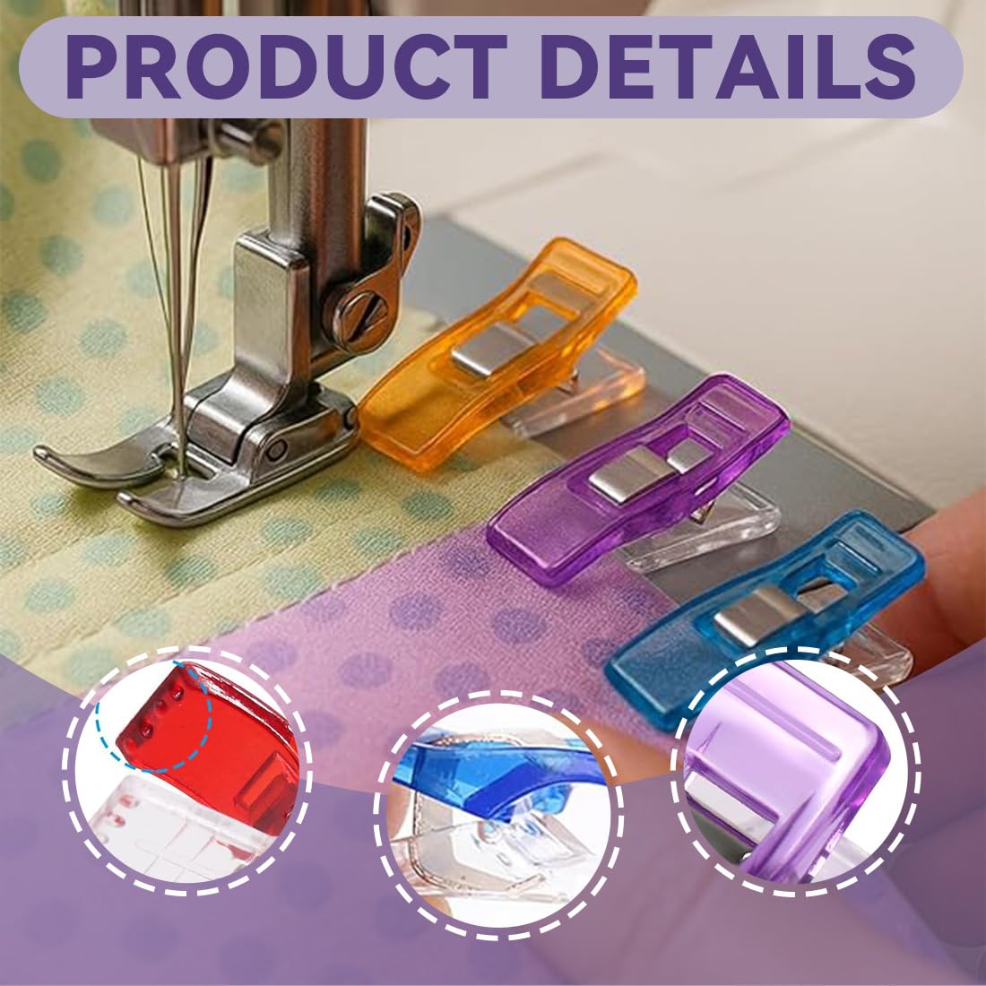 Sewing Clips 40 Pezzi, Clip da Cucito Multiuso in Plastica, Mollette da Cucito per Cucire e Crafting