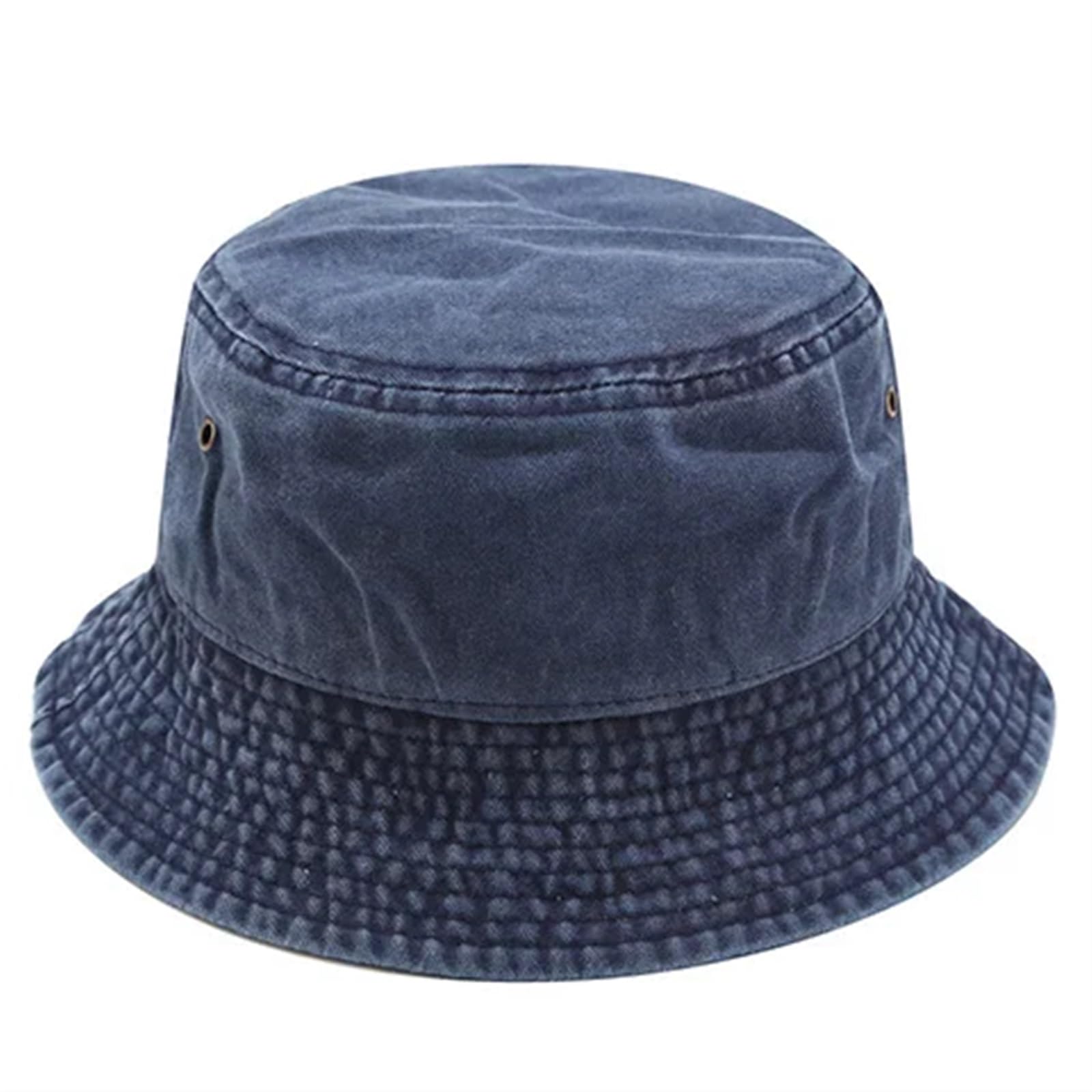 TRRYUIP Bucket Hat Fisherman Hat Vintage Denim Bucket Hats Outdoor Men Women Washed Cotton Hip Hop Gorros(Deep bule)