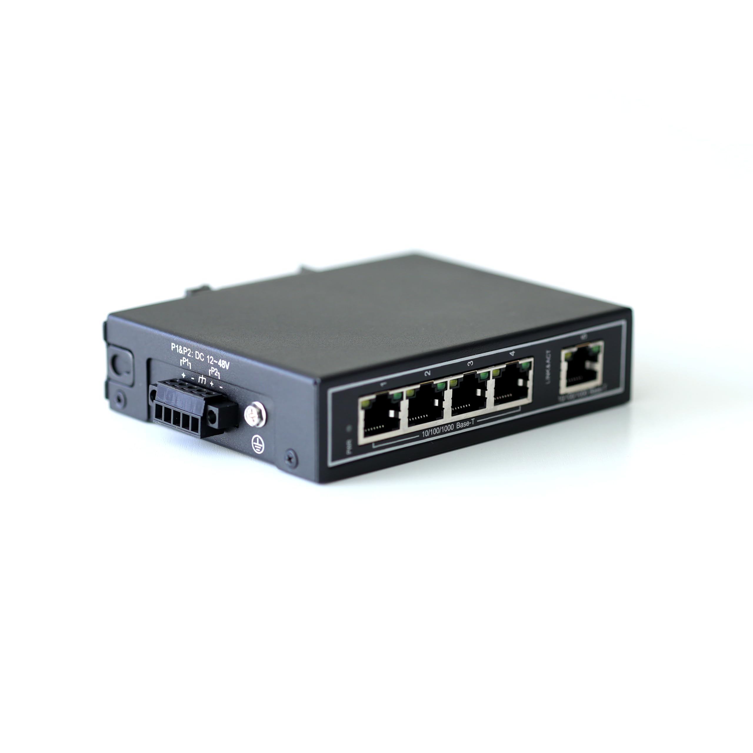 WDH-5GT-DC 10/100/1000Mbps Gigabit Switches Ethernet industriales de 5 Puertos no administrados con riel DIN/Montaje en Pared (sin Ventilador, -30 ℃ ~ 75 ℃)