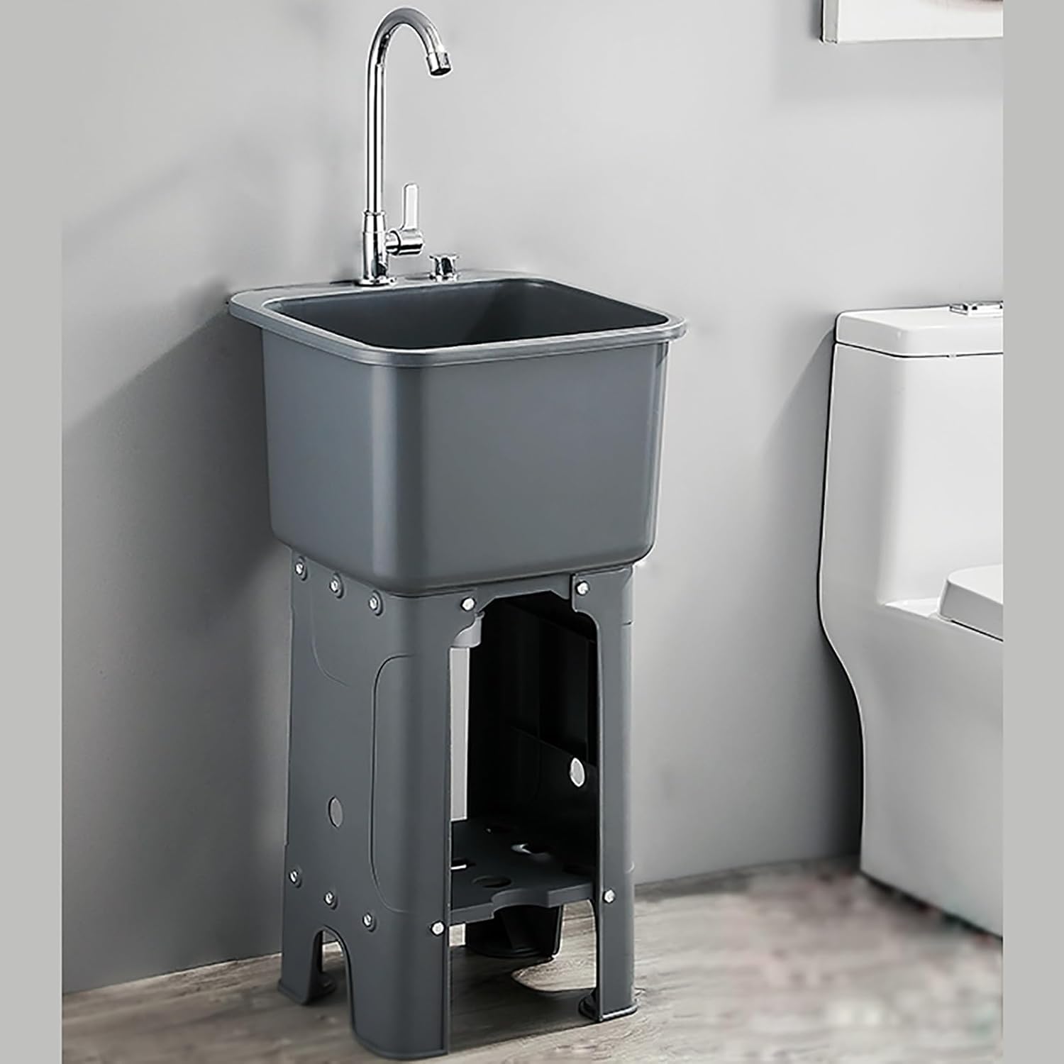 Plastic Freestanding Utility Tub, Slop Sinks for Laundry Room, Laundry