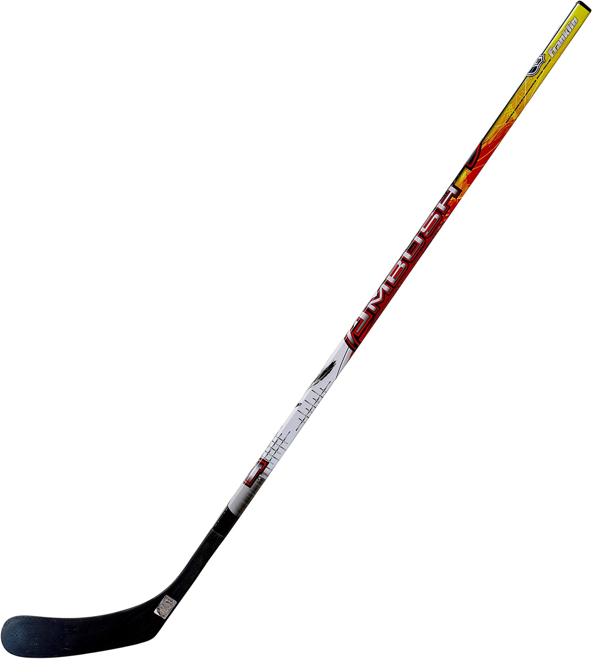 Franklin Sports Street Hockey Sticks - Ambush Junior Street Hockey Stick - Wood and Fiberglass Shaft - ABS Blade - One Piece Stick - 46", 52", 58"