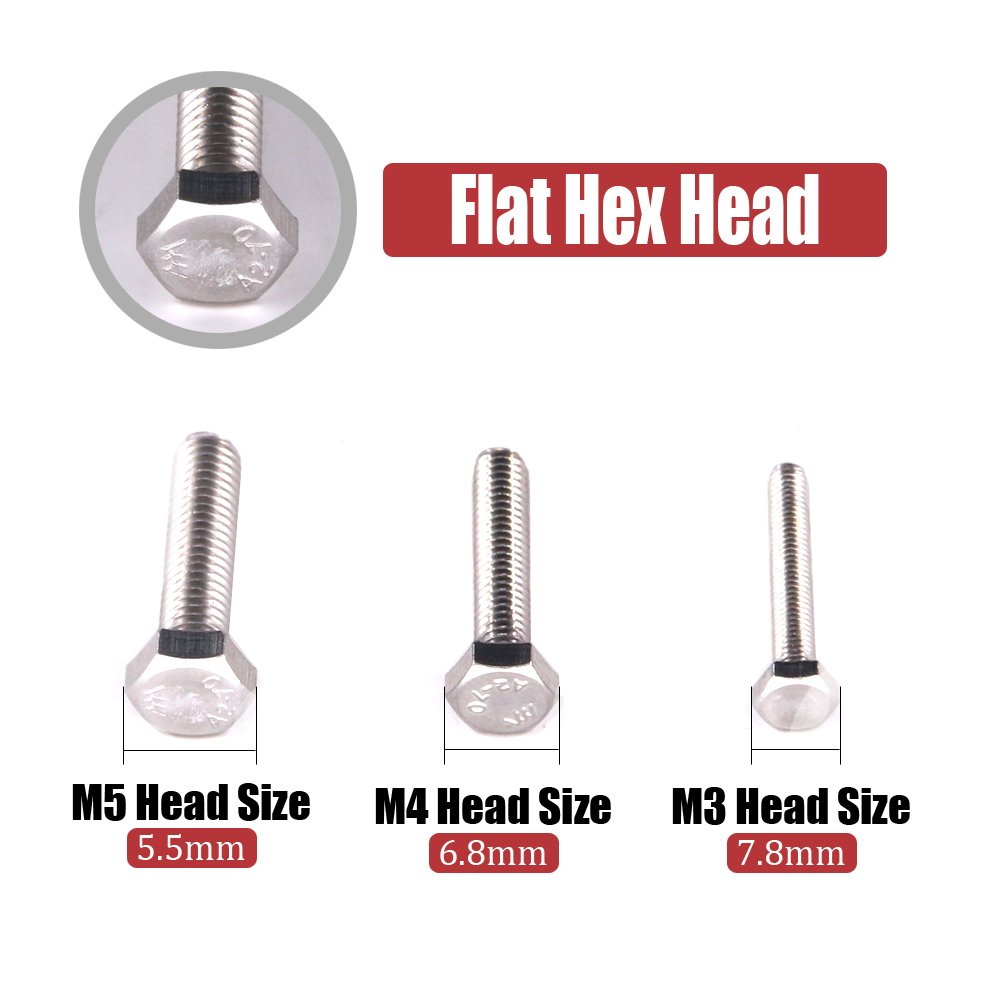 Hilitchi 705-Pcs M3 M4 M5 Hex Hexagon Head Cap Machine Screws Bolts Nuts Flat and Lock Washers Assortment Kit - Image 3