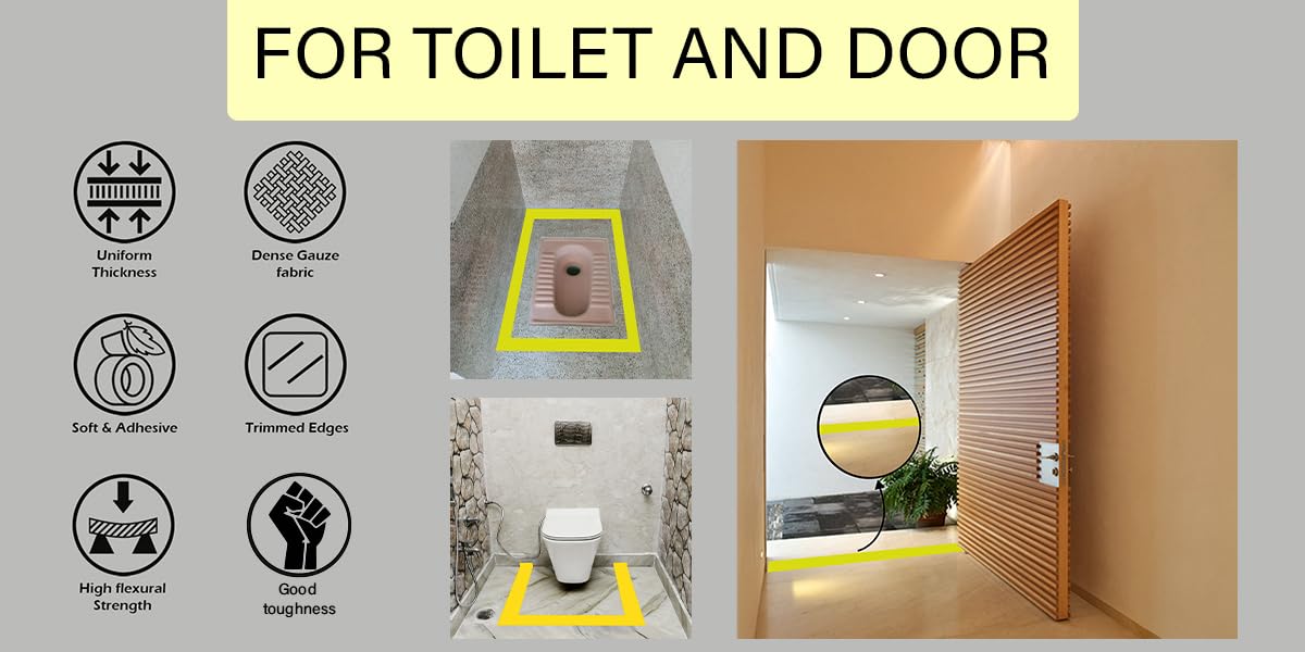 TREEMAISON Vastu Yellow Tape | Size - 1 Inch (24 mm) Approx | Length- 20 Meter (Approx) | Vastu Tape Remedy for Toilet | Vastu Tape for Main Door Entrance | Tape Remedy | Pack of 1 1