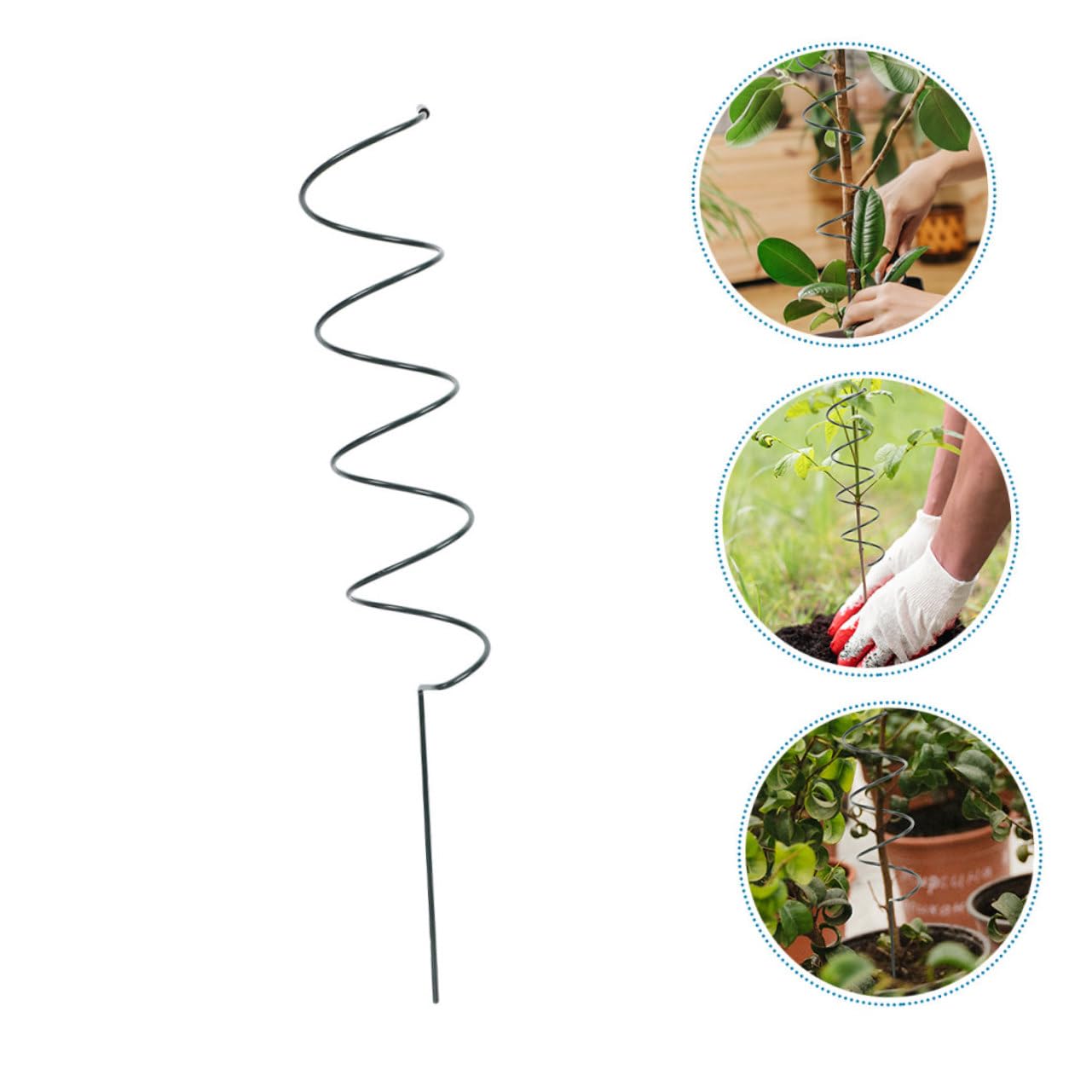 Yardwe Lot de 8 Tuteurs Spirale en Fer pour Plantes Grimpantes, Support Solide et Facile à Insérer, pour Jardin Extérieur et Protection Croissance