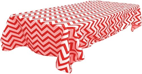 Miniatura 1 de Runner Linens Factory Mantel rectangular de cheurón 60x144 pulgadas (rojo y blanco)