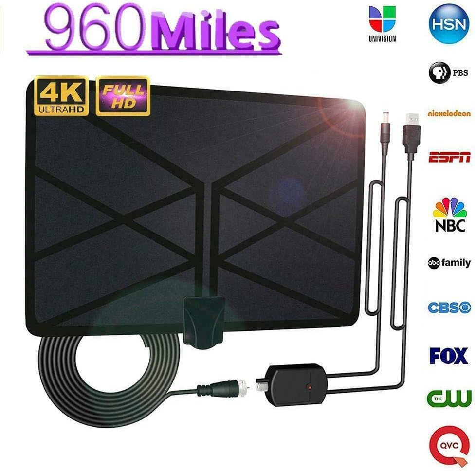 Tenrry 960 Mile Range Antenna TV Digital 4K HD Digital Indoor HDTV 1080P Skywire Antena