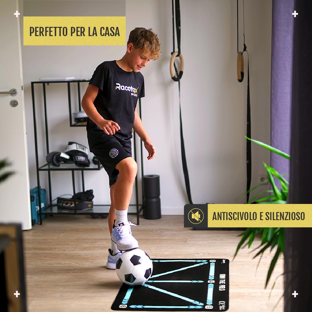 Racetex Tappetino da calcio da allenamento per bambini, 90 x 60 cm, antiscivolo e durevole, tappetino da calcio per allenamento al coperto, per migliorare il controllo della palla e la tecnica