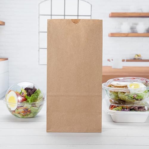 Vista 100 de Restaurantware Bag Tek - Bolsas de almuerzo desechables de 2 libras, 100 bolsas resistentes para llevar, parte inferior plana, ideal para Blanco