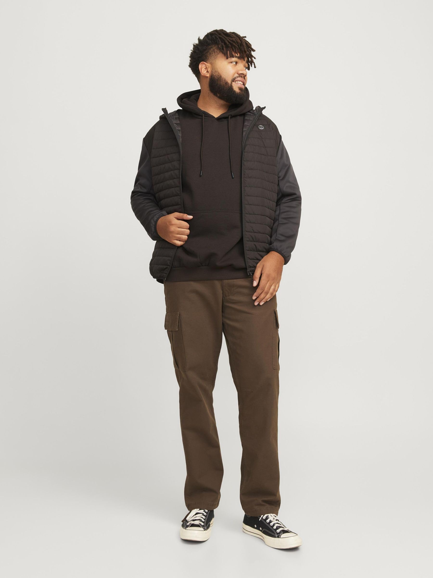 Jack & Jones Jjebradley - Felpa con Cappuccio Noos Pls Felpa con Cappuccio Uomo (Pacco da 1)