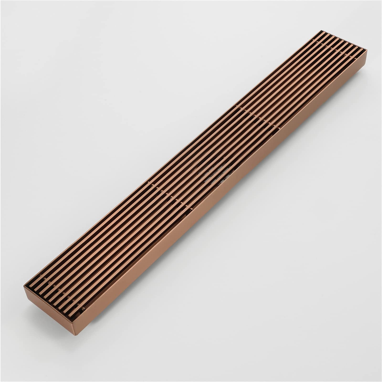 sumidero Rectangular para Suelo, Desagüe de Ducha, desagüe Lineal, Rectangular Acero Inoxidable(Bronze)