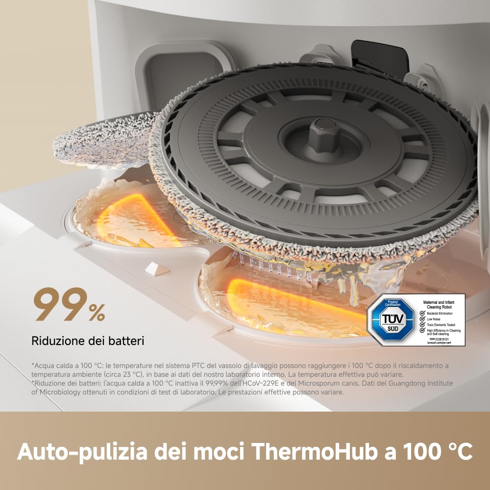 DREAME L50 Ultra AE Robot Aspirapolvere e Lavapavimenti, Dotato di Sistema di Auto-Svuotamento e Auto-Pulizia dei Moci a 100 °C,Aspirazione da 28.000 Pa,Rilevamento Degli Ostacoli e Navigazione a 360°