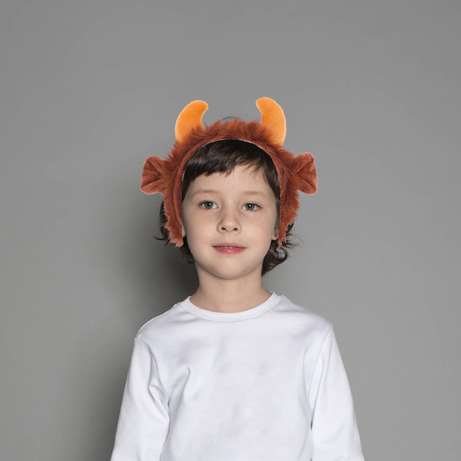 SOLUSTRE 5 Juegos Diadema Cuernos de Animal Marrón, Accesorio de Disfraz Adorable Tela, Adecuado para Cosplay y Fiestas de Disfraces
