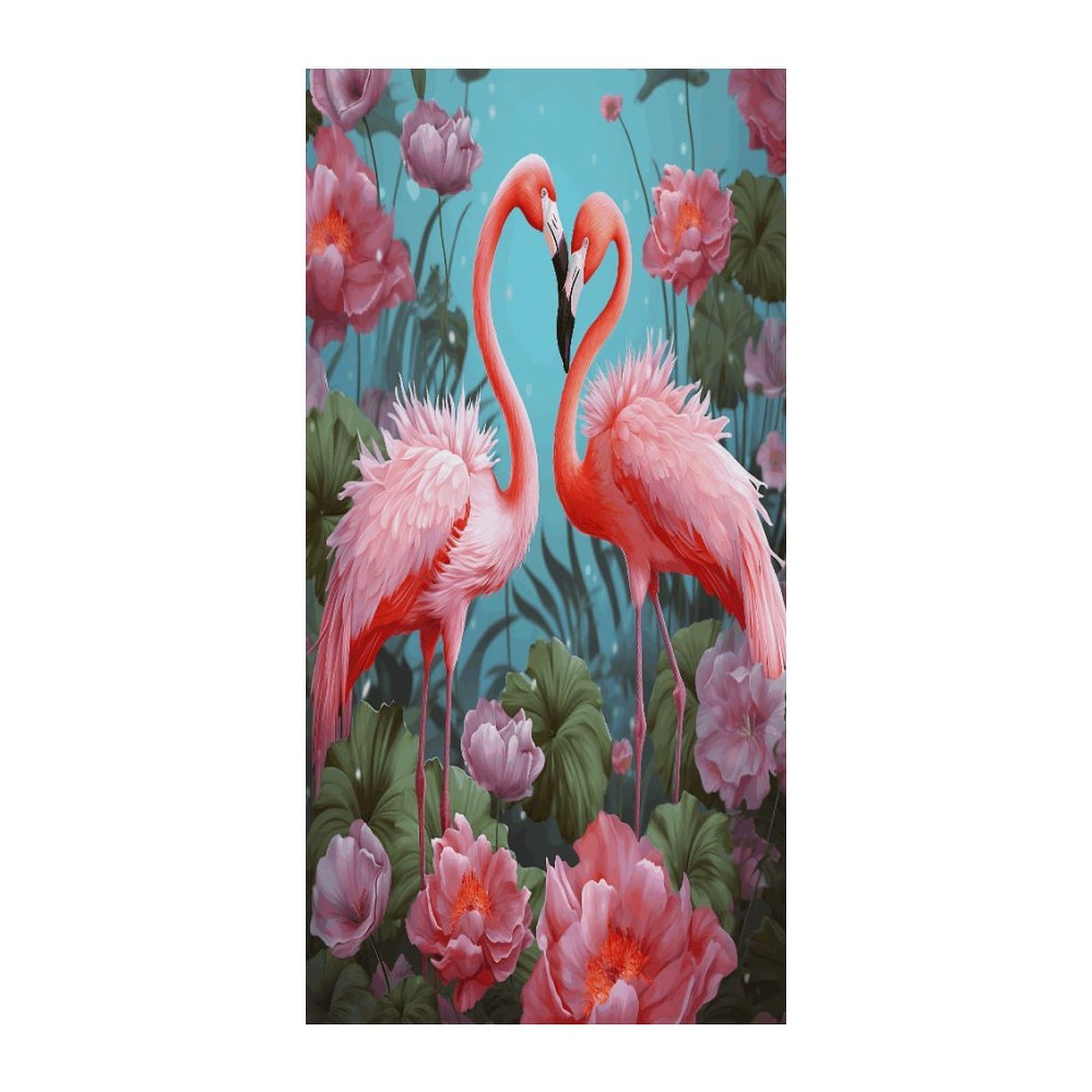 Fekiloot Style Flamingo Love Flowers Door Curtain Room Divider Curtains