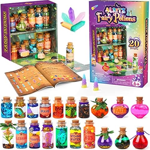 Alritz Fairy Potions Kit - Magic Mix Kit 20 Bottles, Christmas Gifts Decorations Ornaments Garden Crafts Birthday Gifts Toys for Girls and Boys 6 7 8 9 10+Years Old Families Party Indoor Outdoor Cover