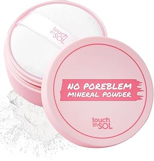TOUCH IN SOL No Poreblem Mineral Powder - Translucent, Lightweight Loose Setting Powder for Flawless Matte Finish - Oil Control, Pore Primer, Blurs Imperfections & Fine Lines - Face & Greasy Hair Use