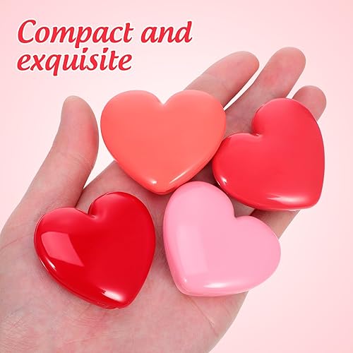 ABOOFAN 4Pcs Empty Heart Shape Eyeshadow Lipstick Palette Makeup Palette with Mirror Empty Makeup Containers for Young Teens, Girls or Women Valentines Present