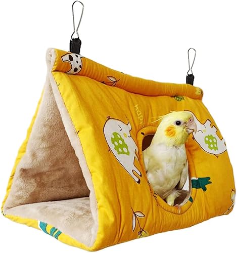 Warm Bird Nest House for Cages, Hanging Bird Bed Plush Bird Hammock Winter Bird Snuggle Hut for Parakeet Conure Lovebird Parrot Bird Cage Accessories