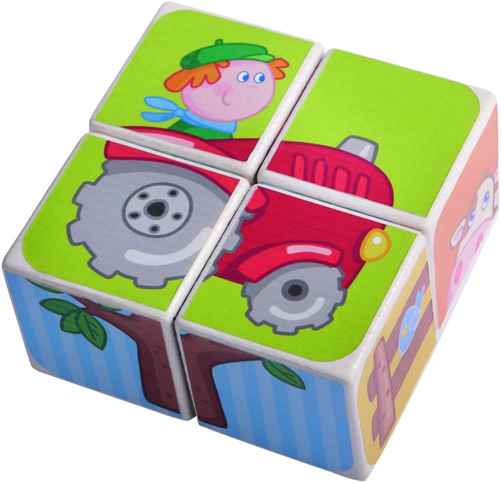 HABA 5589 - Meine erste Spielwelt Bauernhof - Würfelpuzzle Kuh Carola