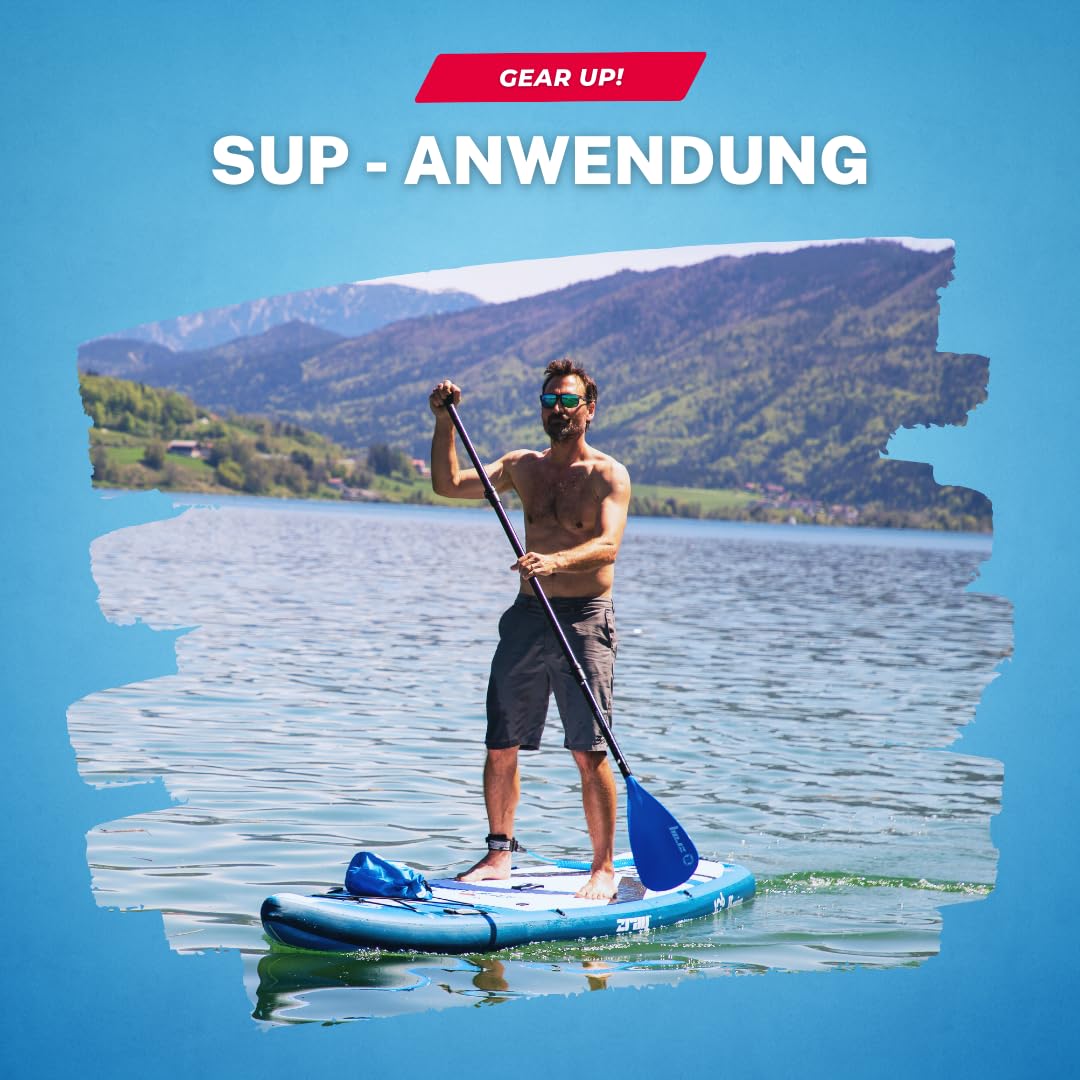 Lukadora ZRAY - Remo multifunción para SUP y kayak, fibra de vidrio ligera, ajustable con mango ergonómico