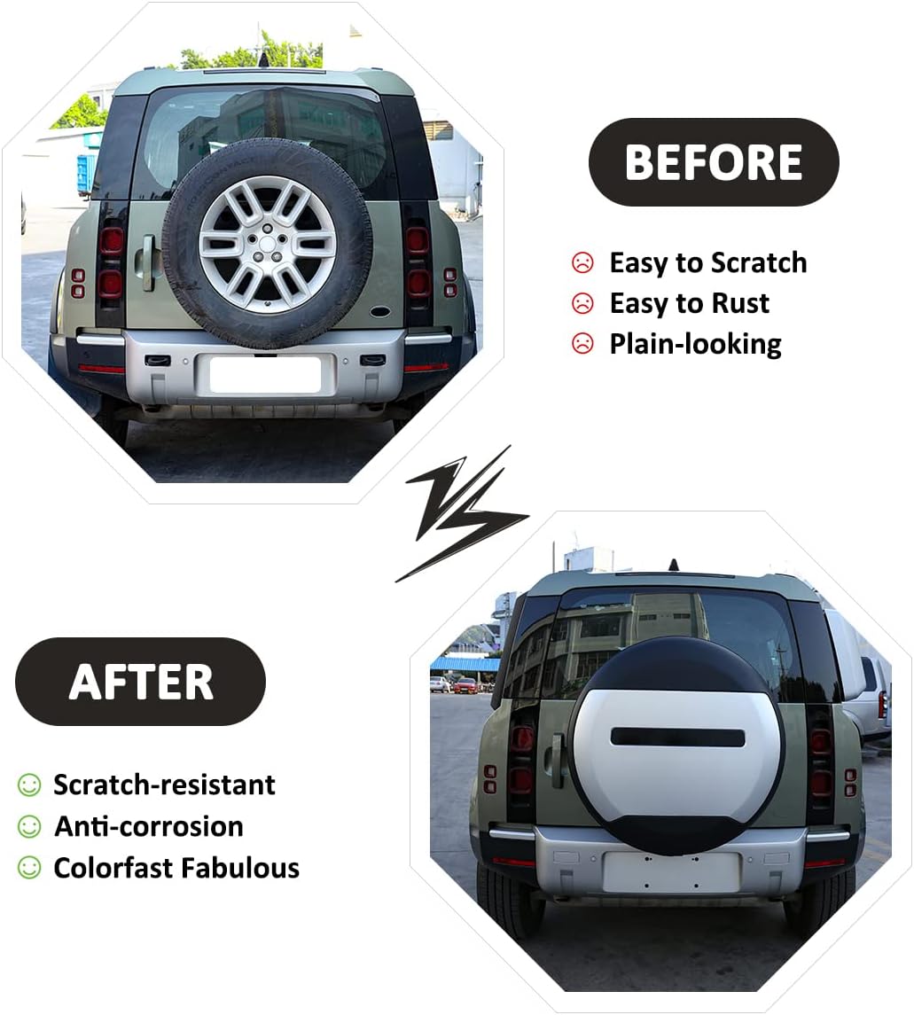 7 Styles Car Rear Spare Tire Protective Cover for Land Rover Defender 110 130 2020-2024 Car Exterior Accessories (with Logo) (2 Styles)