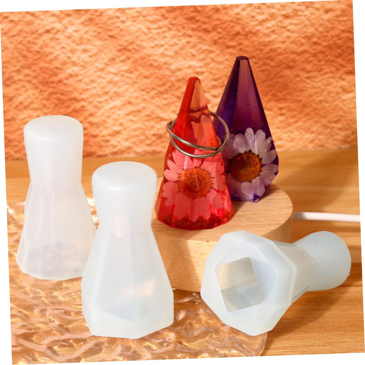 Uonlytech Molde De Silicona Para Soporte De Anillos Moldes Diy Para Velas Y Manualidades Desmoldeo Decoración Para Y Fiestas 4 Piezas X 5