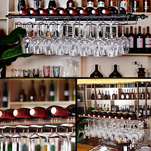 Support à verres à vin suspendu en finition noire mate pour intérieur moderne - 7