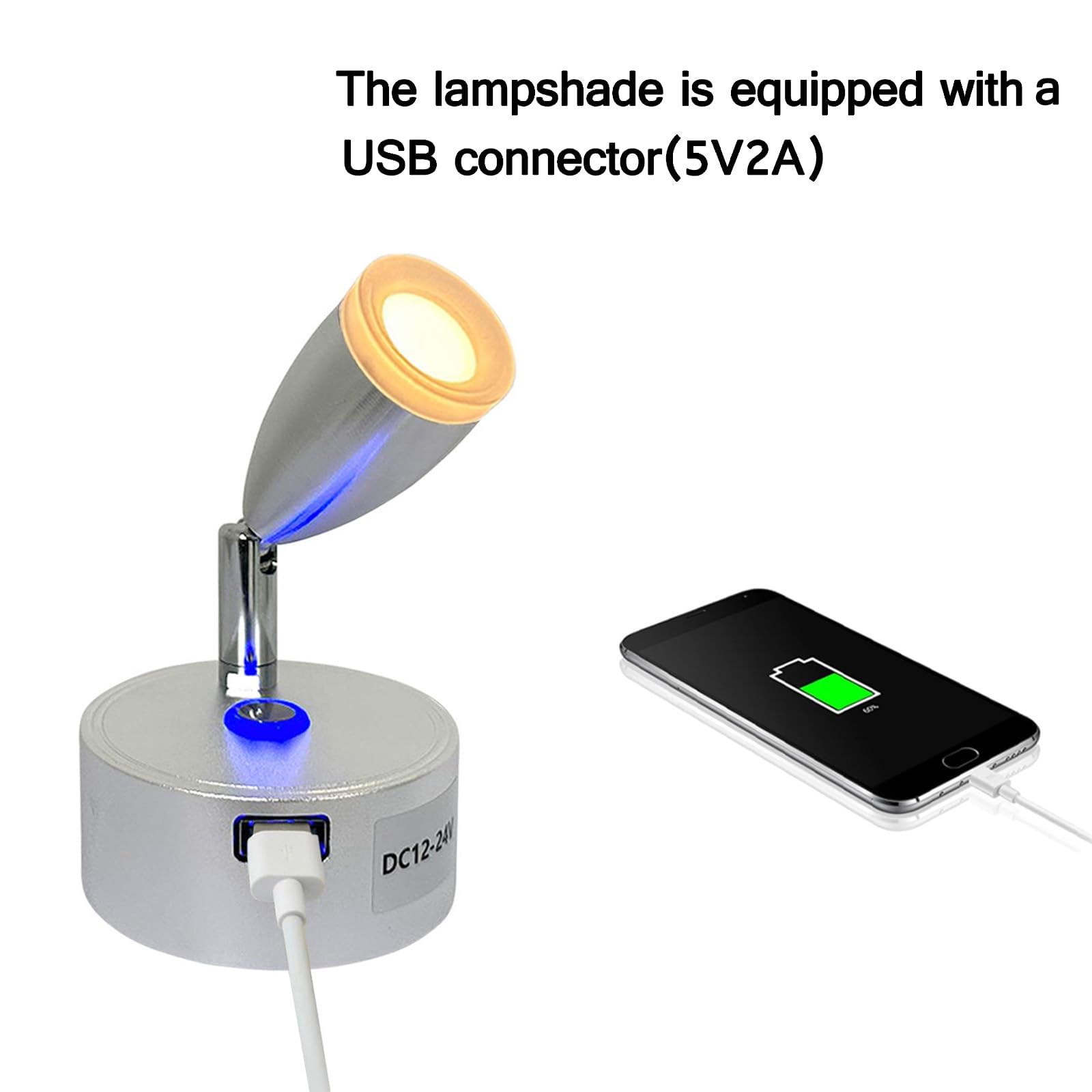 12V Led Lámparas Caravana, 12V Lectura Lámpara Cama, 3 Temperaturas de Color, 3w, Interruptor Táctil Dimmer, 12V Led Foco, Luces Led para Coche Camión Caravana Camping Barco(2 Piezas)