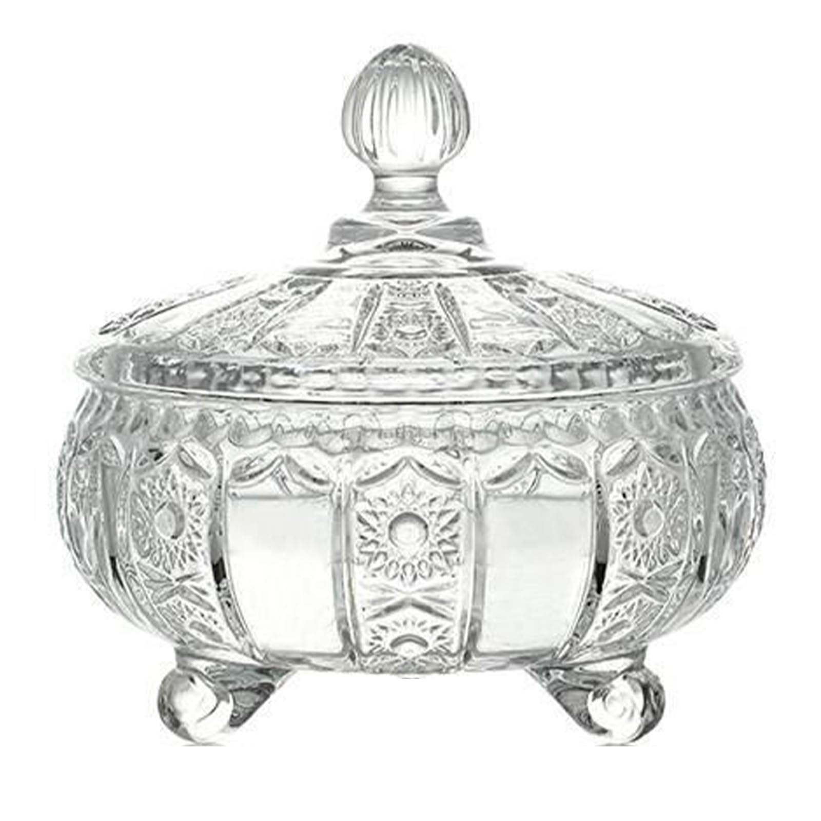 XYUERU Glass Sugar Bowl, Glass Candy Jars with Lids, Glass Decorative Glass Jar Candy Jar Storage Jars, Crystal Glass Storage Jars Glass Storage Jar with Lid, Glass Candy Cup(Clear,17x19cm)