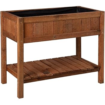 dobar - Huerto Urbano de Madera con repisa, Kit de construcción de ...